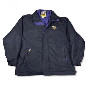GIII Jacket Mens‎ XL Black Purple Nylon Vintage NFL Minesota Vikings